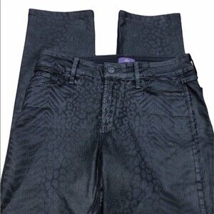 NYDJ size 6 black safari print skinny jeans
